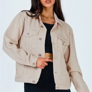 Princess Polly beige denim jacket